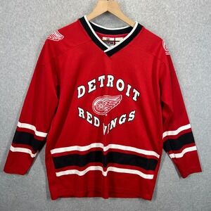 Winning Goal Detroit Red Wings Hockey Jersey Kids XL 18/20 Red Striped Excellent